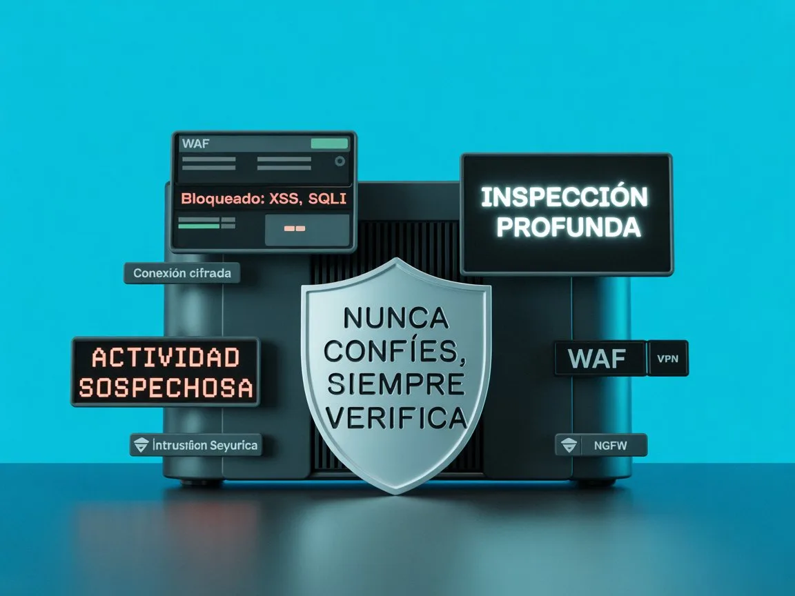 Amenazas digitales y estrategias de ciberseguridad como firewalls, WAF, VPN y Zero Trust.