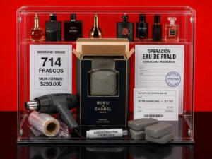 Reconstrucción forense del fraude de Philip Carter con perfumes de lujo y cajas rellenadas con arcilla para obtener reembolsos