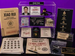 Investigación sobre Xiao Rui y su condena por lavado de dinero mediante criptomonedas, transferencias bancarias y fondos de origen ilícito