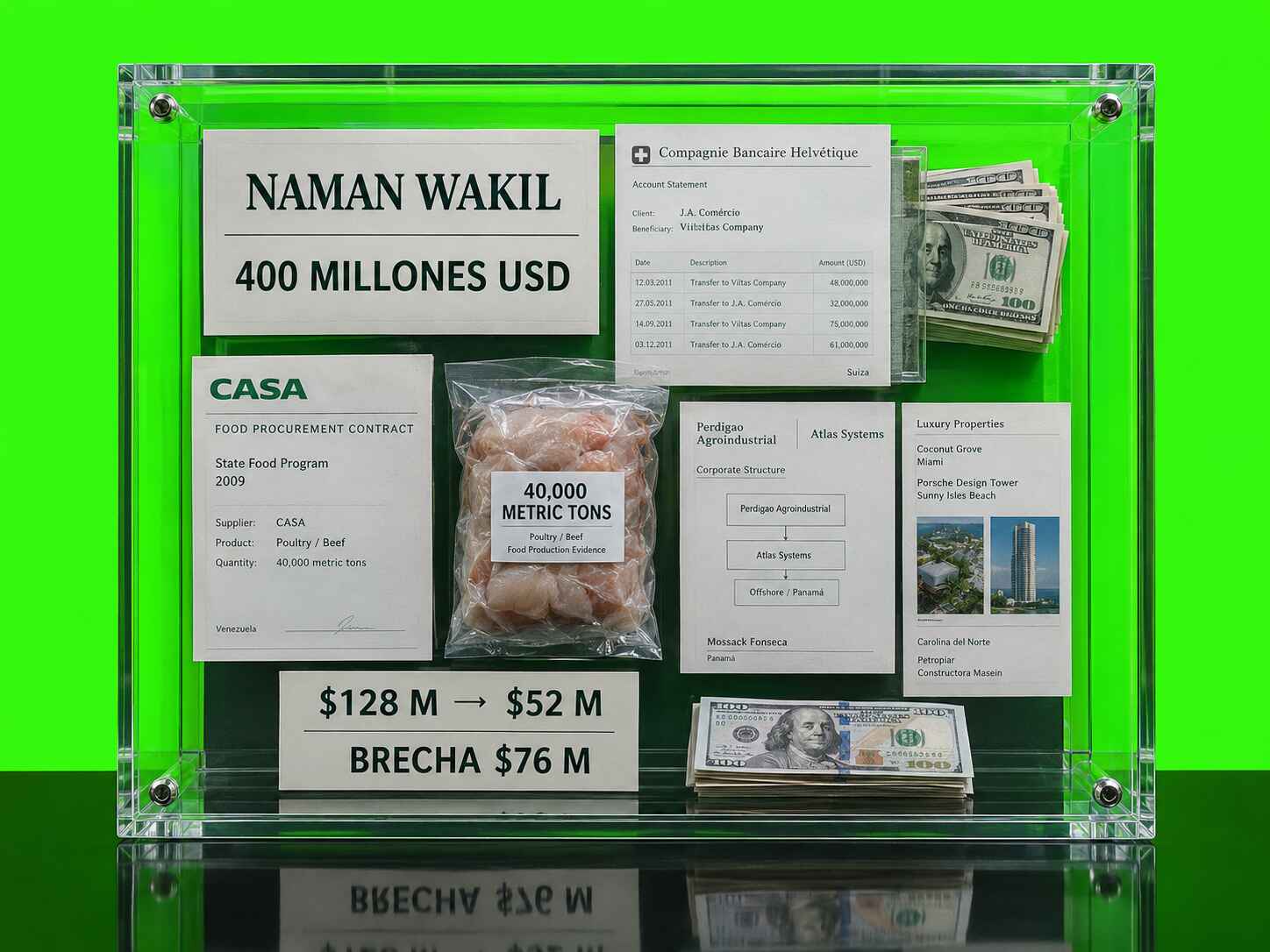 Naman Wakil y evidencia financiera del caso de los 400 millones de dólares