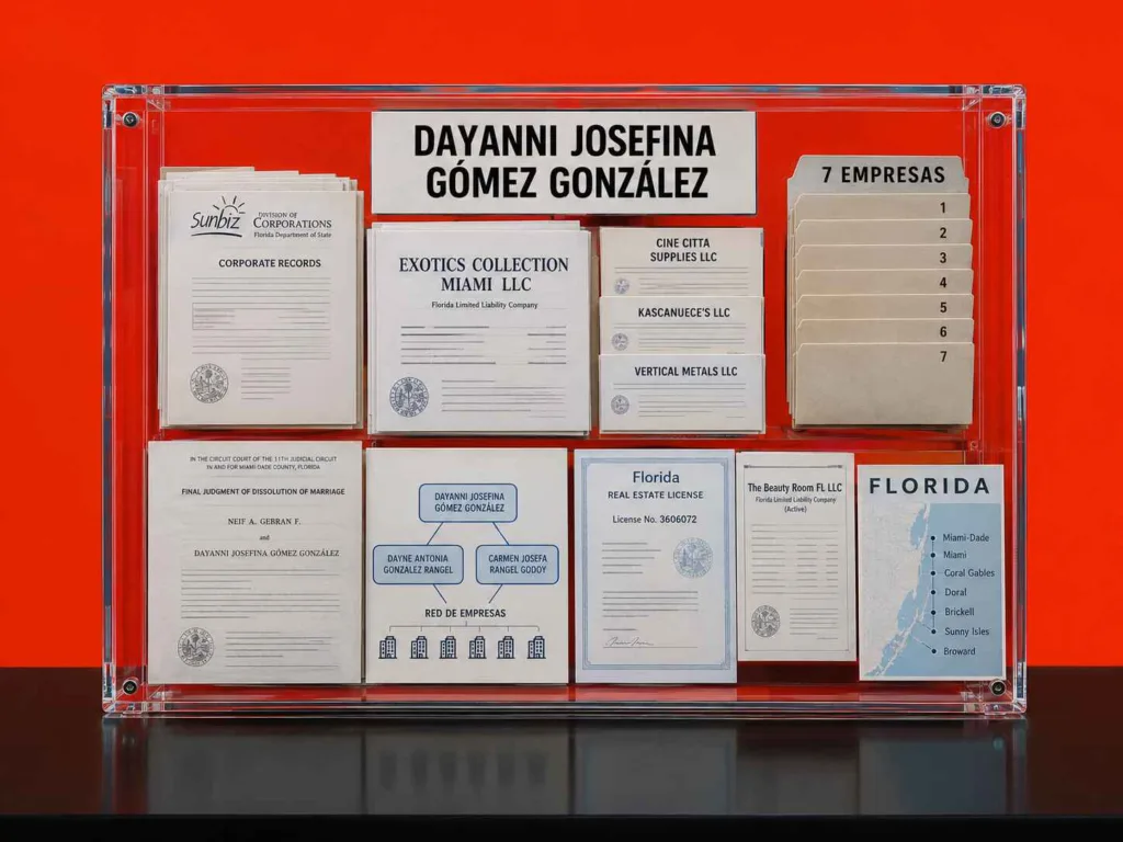 Dayanni Josefina Gómez González y la red de siete empresas registrada en Florida