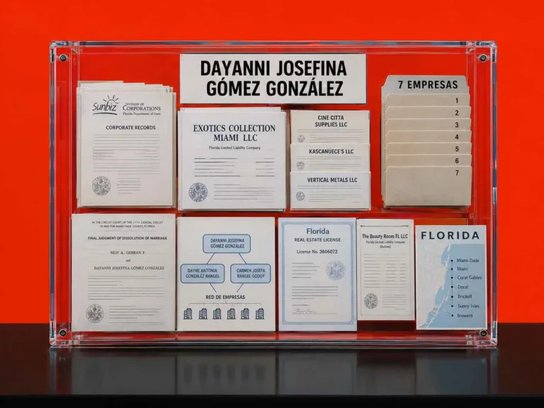 Dayanni Josefina Gómez González y la red de siete empresas registrada en Florida