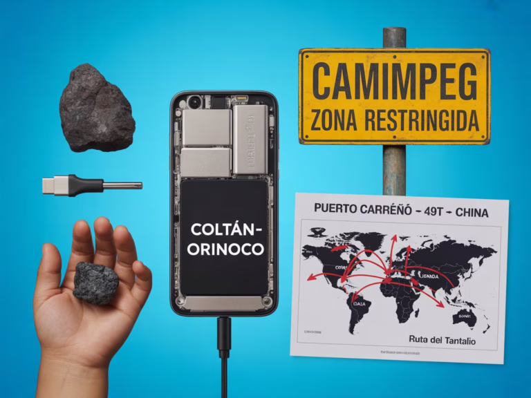 Minería de coltán en Congo y Venezuela.